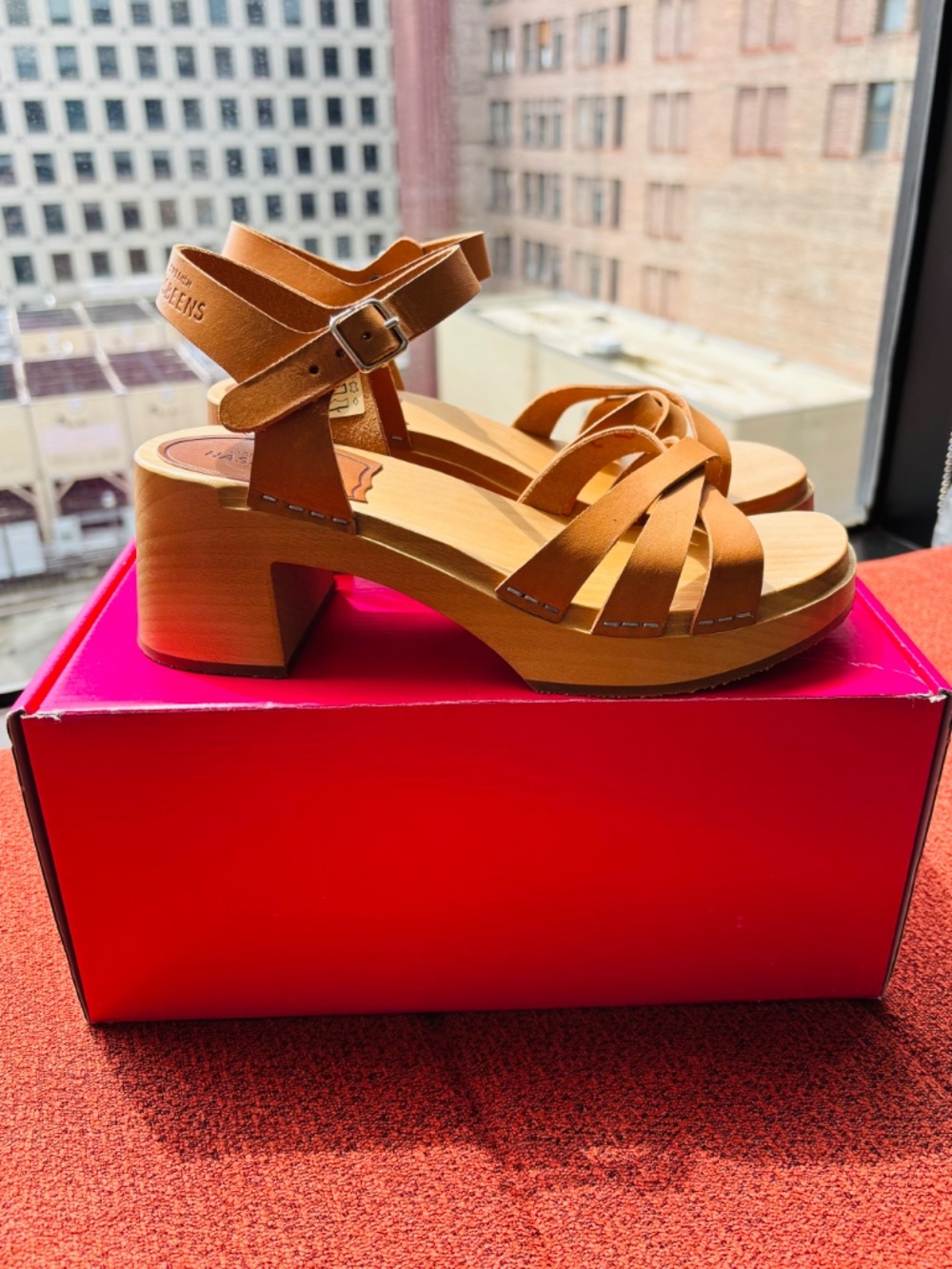 Swedish Hasbeens Plain Strap Sandal Size 38
